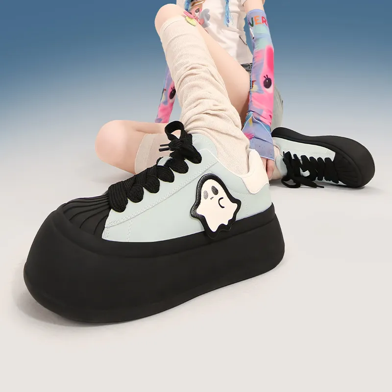 TTKJ Fashion Ugly Cute Big Head Shoes Cushioning, Abrasion Resistant, Height Increasing Low Top Casual Shoes Women's-6