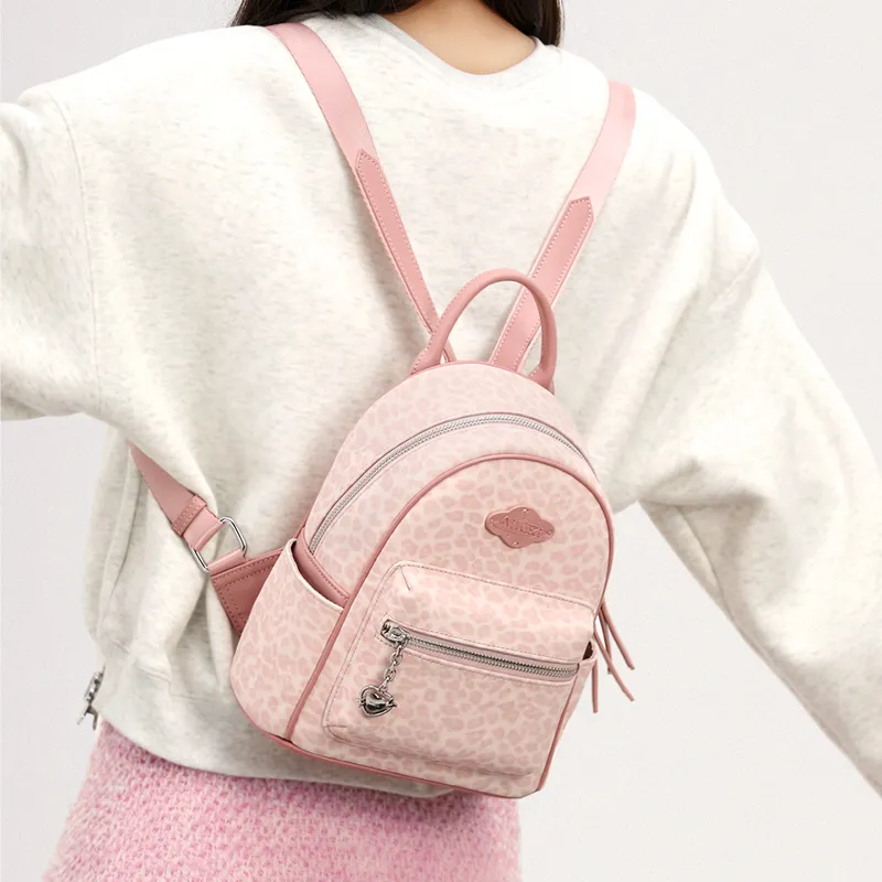 AILUXI Synthetic Leather Backpack Women's Sweetheart Pink-5
