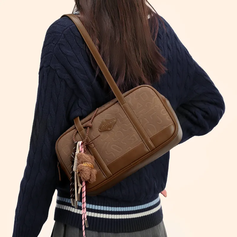 AILUXI Synthetic Leather Shoulder Bag Women's Cocoa Brown-6