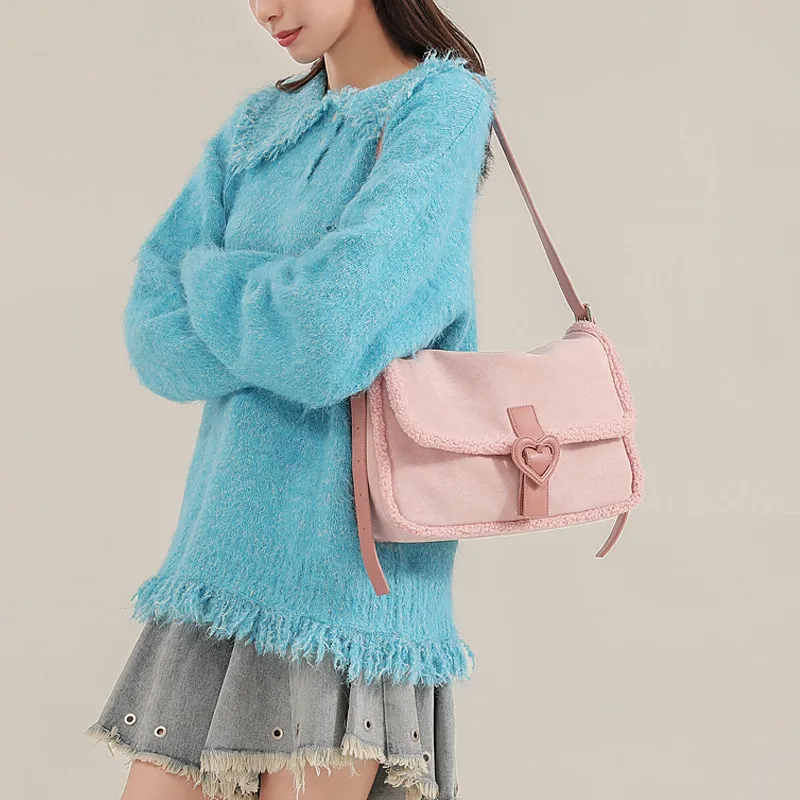 AILUXI Fabric Tote Crossbody Bag Shoulder Bag Regular Women's Nebula Pink-5