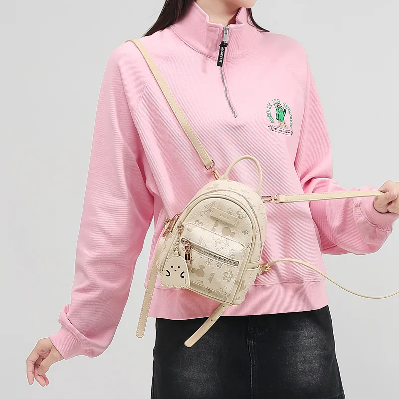 AILUXI PU Backpack Mini Women's Milkshake White-4