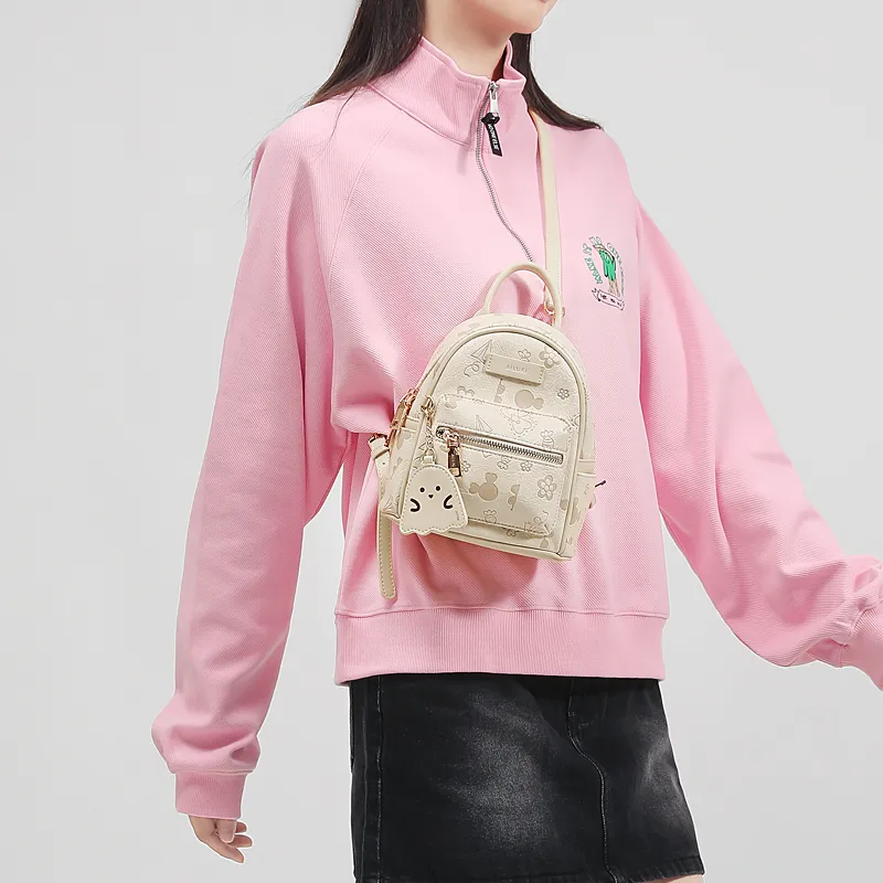 AILUXI PU Backpack Mini Women's Milkshake White-5