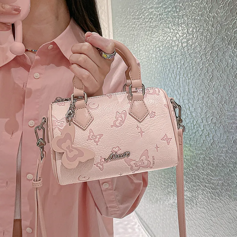 AILUXI PU Boston Bag Women's Cherry Blossom Pink-6