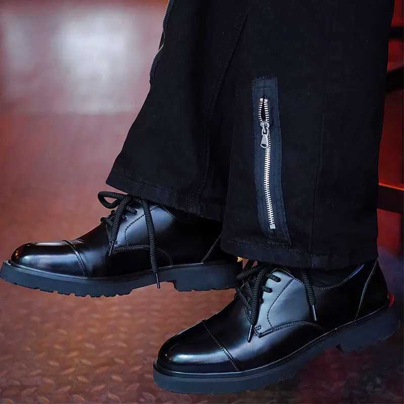 AOKANG Dress Shoes Men Mid Top Black/Gray/Red-2
