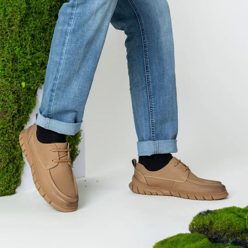 AOKANG Fashionable Versatile Walking Shoes Wear Resistant Slip on Unlined Shoes Casual Leather Shoes Men's Brown-9