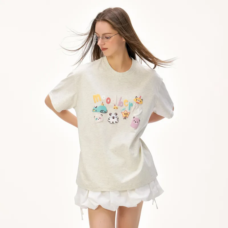 MOOD BERRY Drop Shoulder Sleeve T Shirt Women's-9