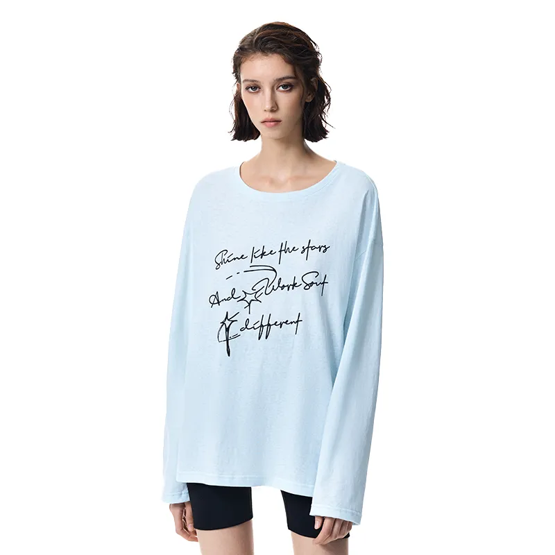 WORKSOUT American Loose Fit Stylish Summer Long Sleeved T Shirt Women's-5