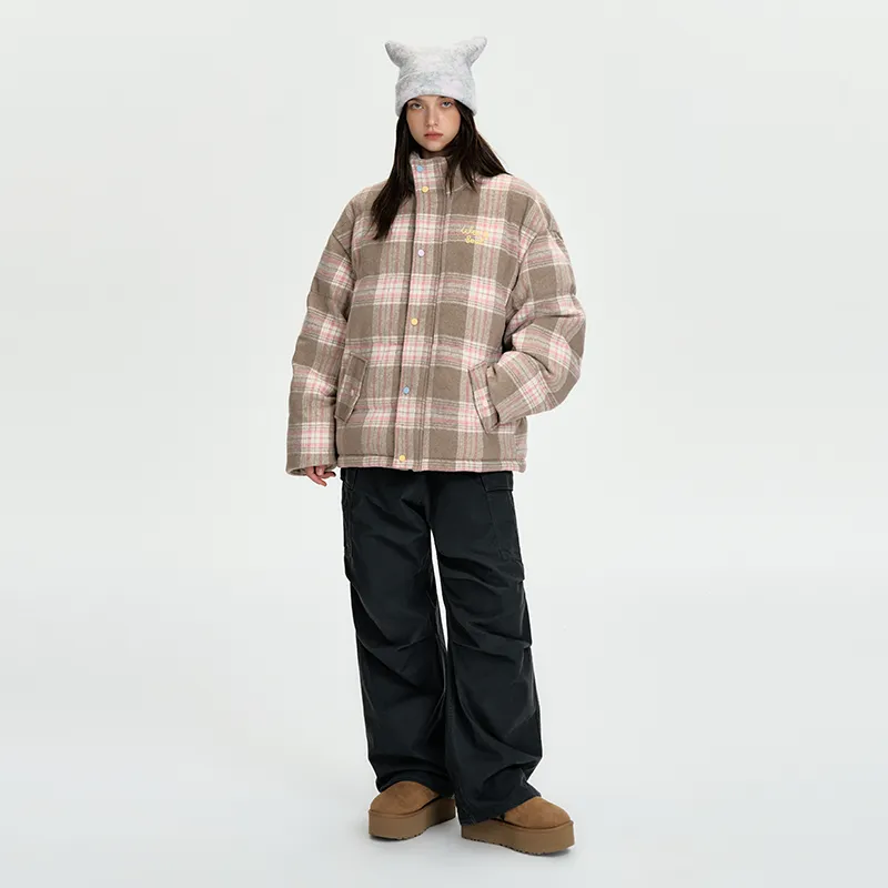 WORKSOUT Puffer Jacket Unisex Khaki Pink-4