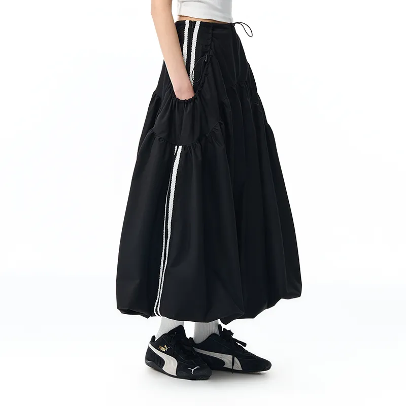 WORKSOUT Casual Long Skirt Women's Black-5