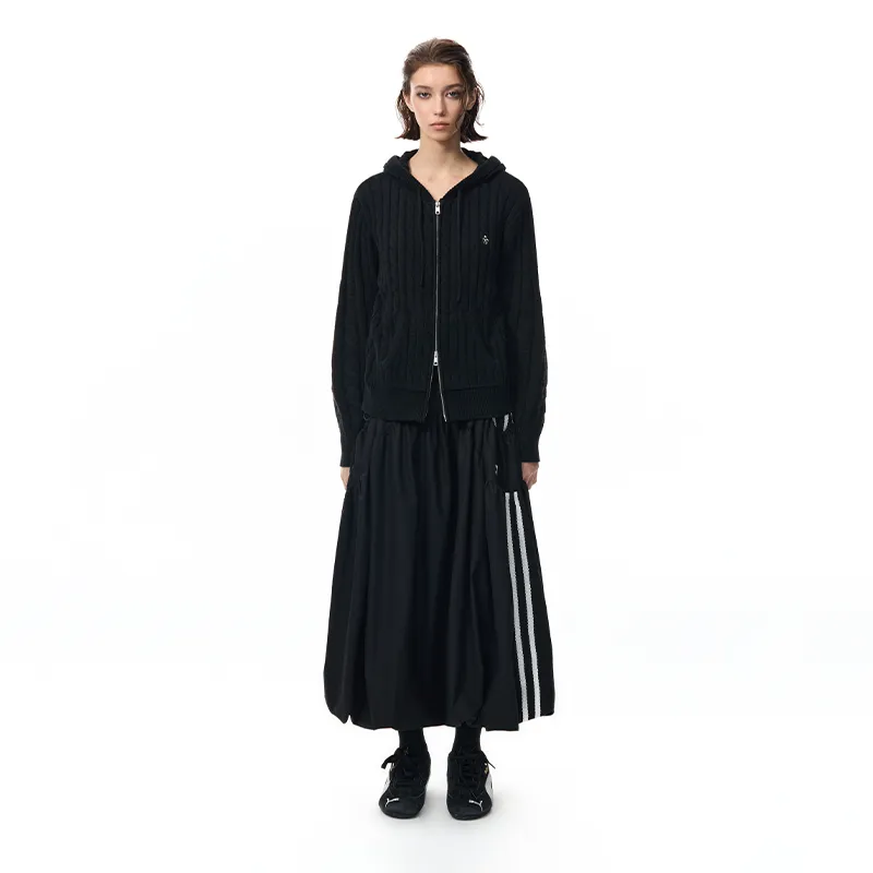 WORKSOUT Casual Long Skirt Women's Black-4