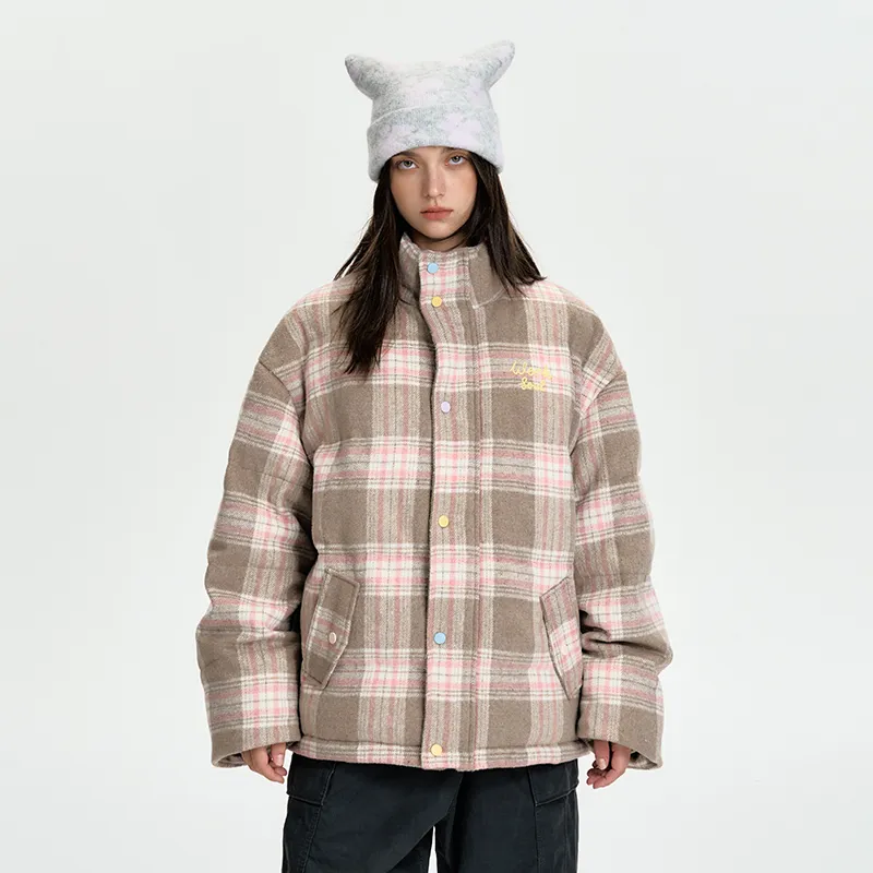 WORKSOUT Puffer Jacket Unisex Khaki Pink-2