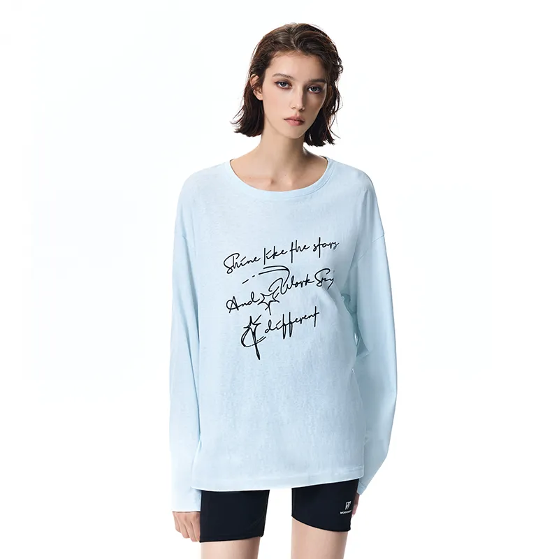 WORKSOUT American Loose Fit Stylish Summer Long Sleeved T Shirt Women's-4