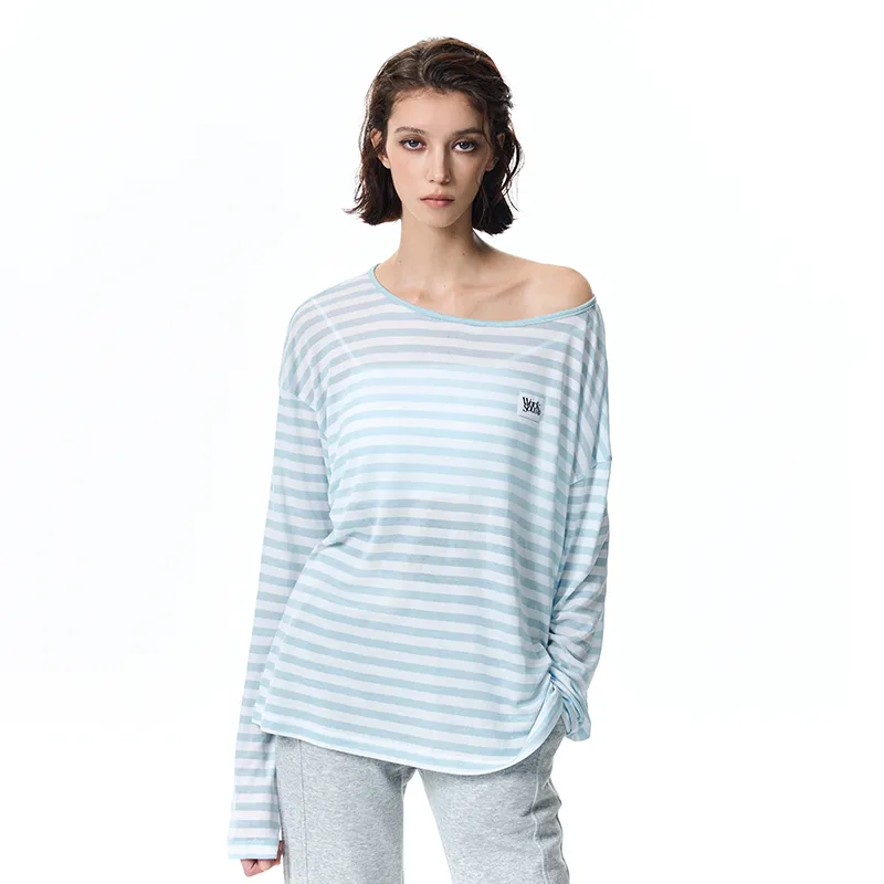 WORKSOUT Premium Minimalist Style American Cover Up Long Sleeved T Shirt Women's-4