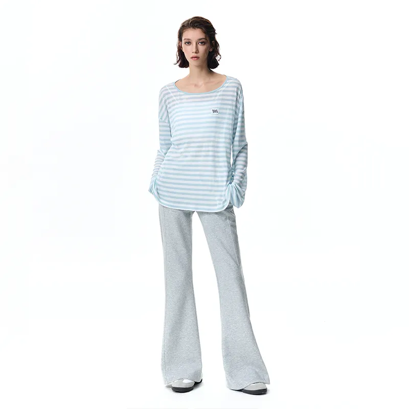 WORKSOUT Premium Minimalist Style American Cover Up Long Sleeved T Shirt Women's-5
