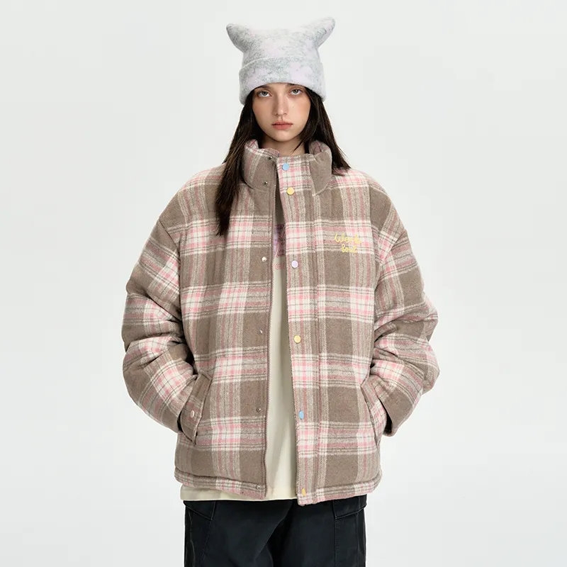 WORKSOUT Puffer Jacket Unisex Khaki Pink-3