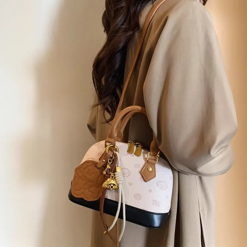 PAYOT Microfiber Synthetic Leather Handbag Regular Women's Monogram White/Monogram Coffee-1