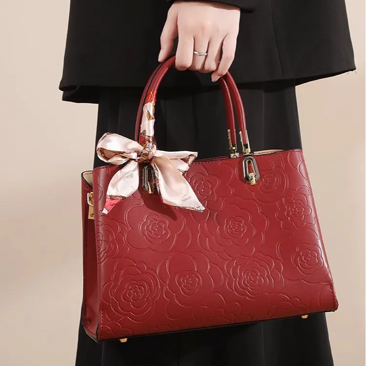 PAYOT Synthetic Leather Wedding Bag Shoulder Handbag Regular Women's Blue/Burgundy-12