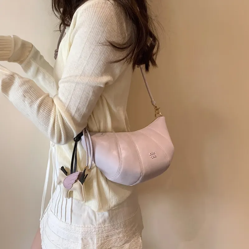 PAYOT Synthetic Leather Crescent Boat Shoulder Bag Regular Women's Light Yellow/Mint Green/Light Purple-10