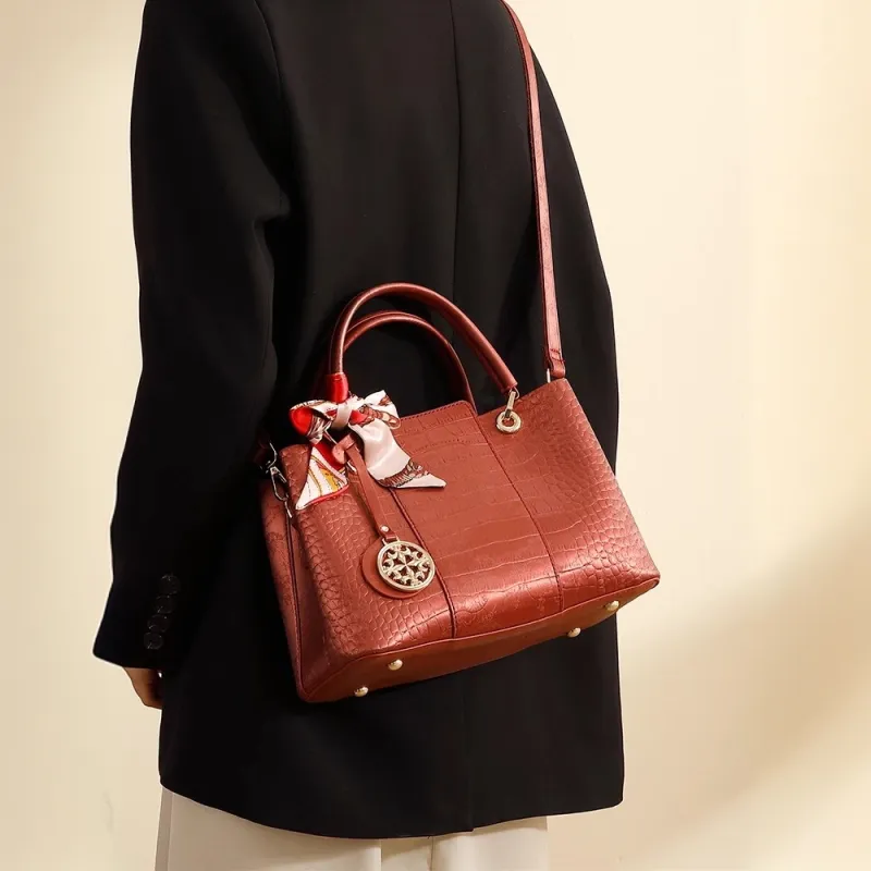 PAYOT Microfiber Synthetic Leather Shoulder Bag, Crossbody Bag, Handbag Women's Chinese Style Red-2