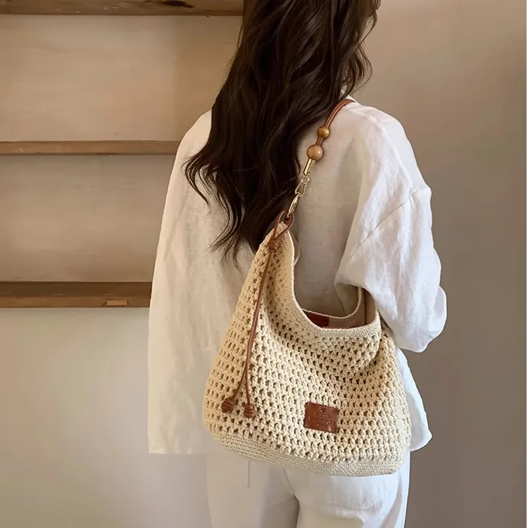 PAYOT Linen Coastal Weekend Shoulder Bag, Crossbody Bag, Handbag Women's Ecru-3