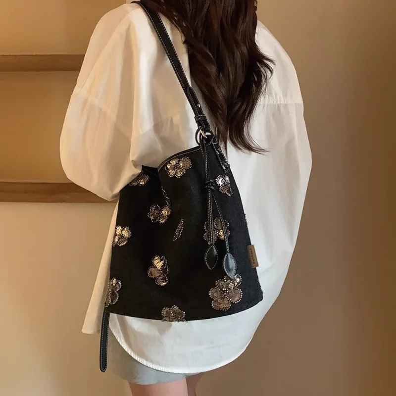 PAYOT Denim Starlight Dream Shoulder Bag Regular Women's Black-4