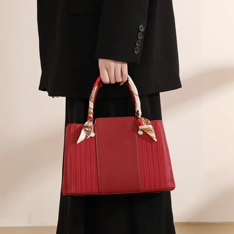 PAYOT Microfiber Synthetic Leather Shoulder Bag Crossbody Bag Handbag Women's Burgundy-6