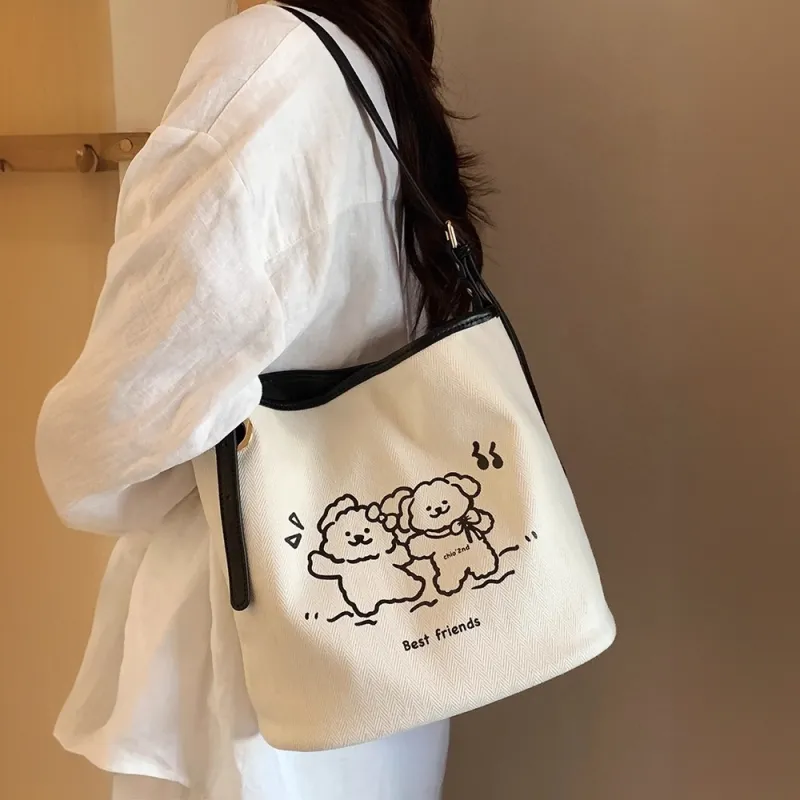 PAYOT Microfiber Synthetic Leather Spring Outing In The Countryside Shoulder Bag Women's Ecru-4