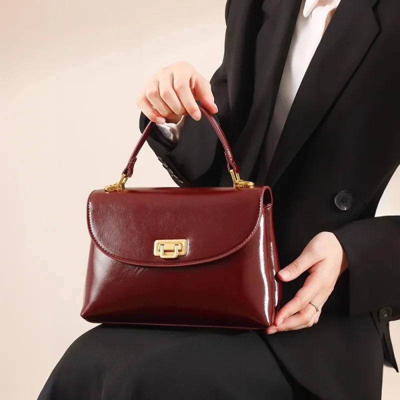 PAYOT Microfiber Synthetic Leather Handbag Regular Women's Burgundy/Coffee/Brown/Black-3