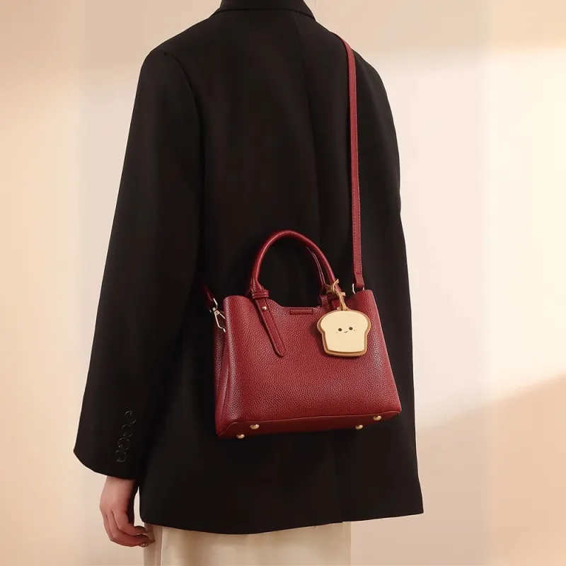 PAYOT Microfiber Synthetic Leather Handbag Women's Burgundy-4