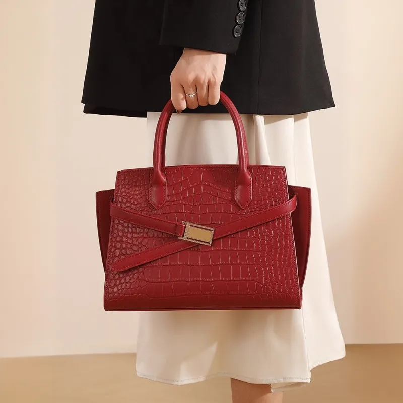 PAYOT Microfiber Synthetic Leather Handbag Women's Burgundy-3