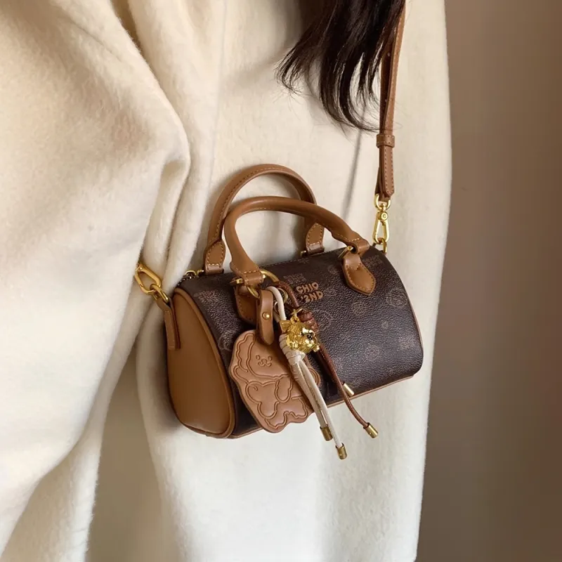 PAYOT Microfiber Synthetic Leather Handbag Regular Women's Monogram Coffee-1