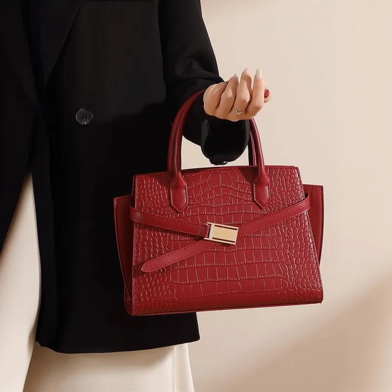 PAYOT Microfiber Synthetic Leather Handbag Women's Burgundy-2
