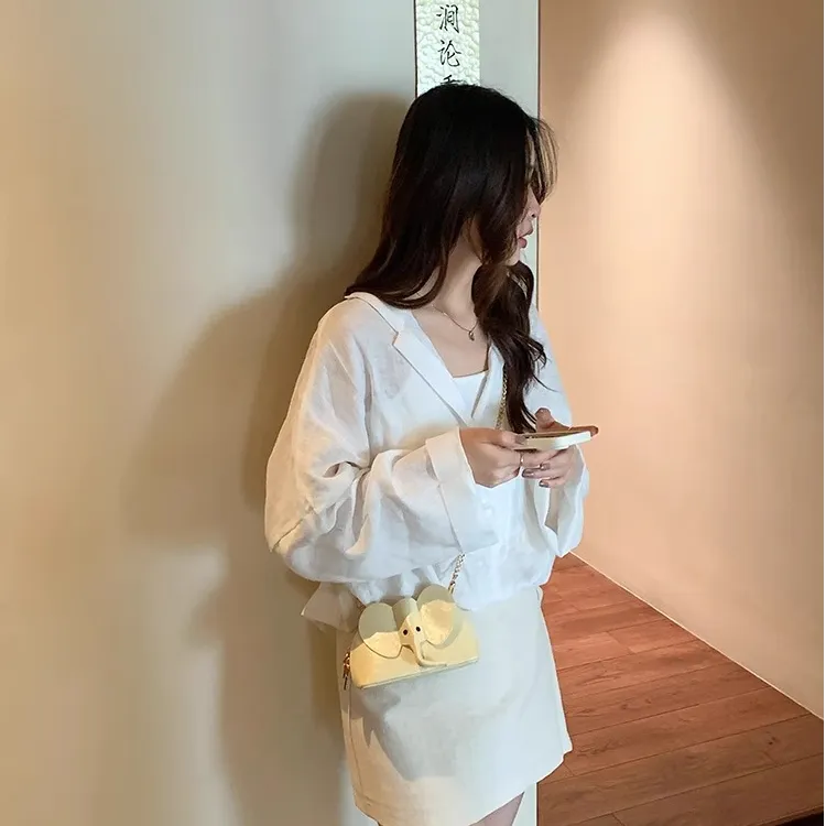 PAYOT Synthetic Leather Beautiful Moments Shoulder Bag Women's Light Yellow/Ecru-3