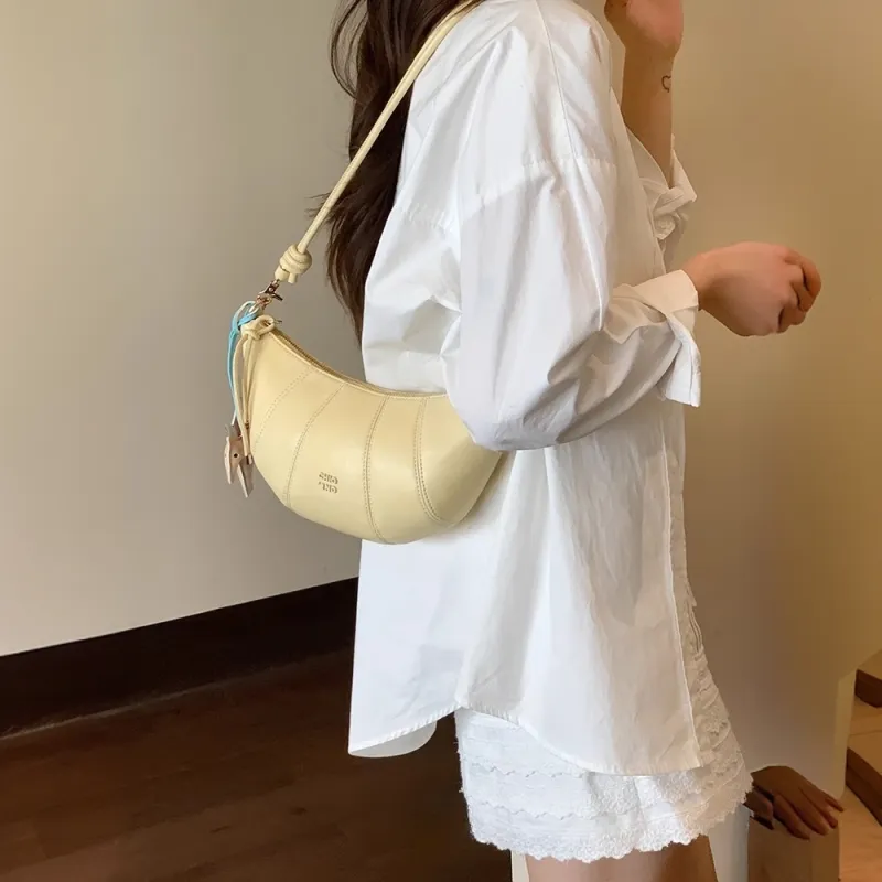 PAYOT Synthetic Leather Crescent Boat Shoulder Bag Regular Women's Light Yellow/Mint Green/Light Purple-2