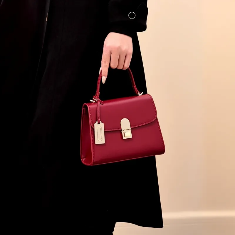 PAYOT Microfiber Synthetic Leather Handbag Regular Women's Burgundy-4