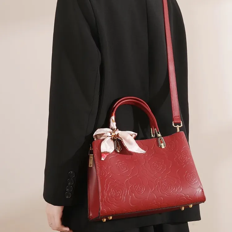 PAYOT Synthetic Leather Wedding Bag Shoulder Handbag Regular Women's Blue/Burgundy-14