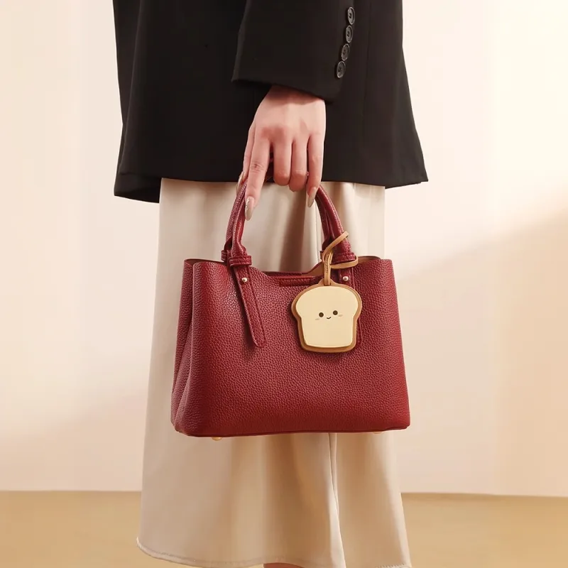 PAYOT Microfiber Synthetic Leather Handbag Women's Burgundy-5