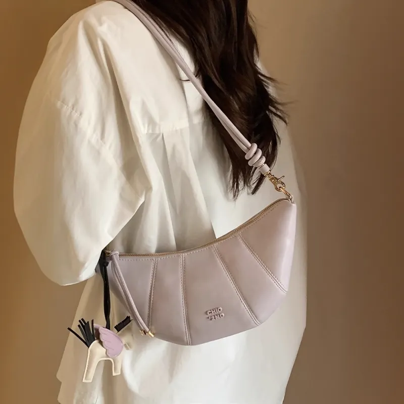 PAYOT Synthetic Leather Crescent Boat Shoulder Bag Regular Women's Light Yellow/Mint Green/Light Purple-9