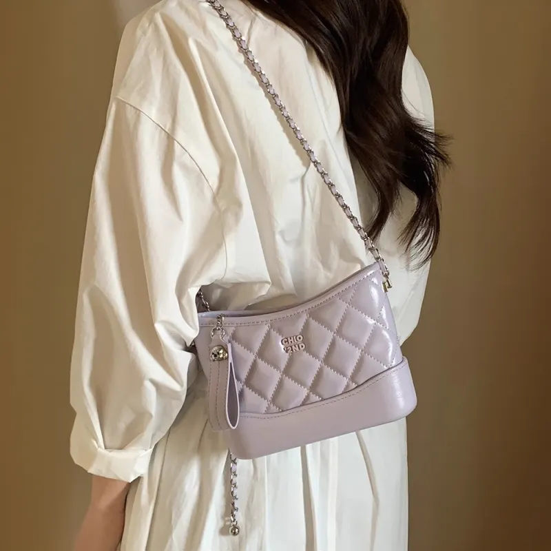 PAYOT Microfiber Synthetic Leather Hobo Bag, Crossbody Bag, Shoulder Bag Women's Purple-2