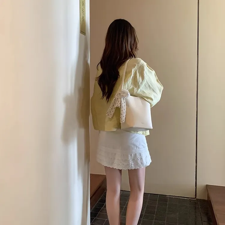 PAYOT Synthetic Leather Beautiful Moments Shoulder Bag Women's Light Yellow/Ecru-7