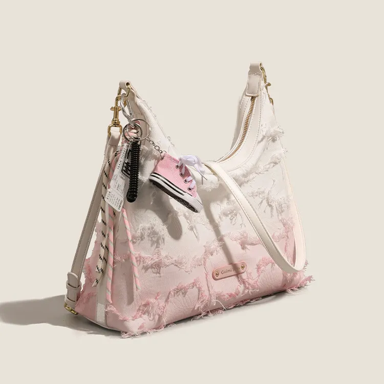PAYOT Canvas Bag, Crossbody Bag, Shoulder Bag Women's Gradient Pink-2