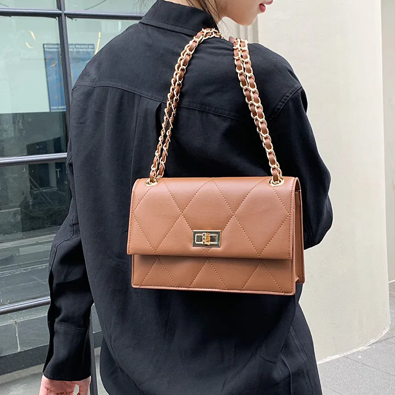 PAYOT Cow Leather Chanel Inspired Shoulder Bag For Women's Shoulder Bag Crossbody Bag Women's Caramel-7