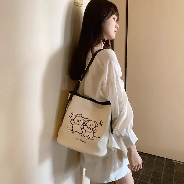PAYOT Microfiber Synthetic Leather Spring Outing In The Countryside Shoulder Bag Women's Ecru-1
