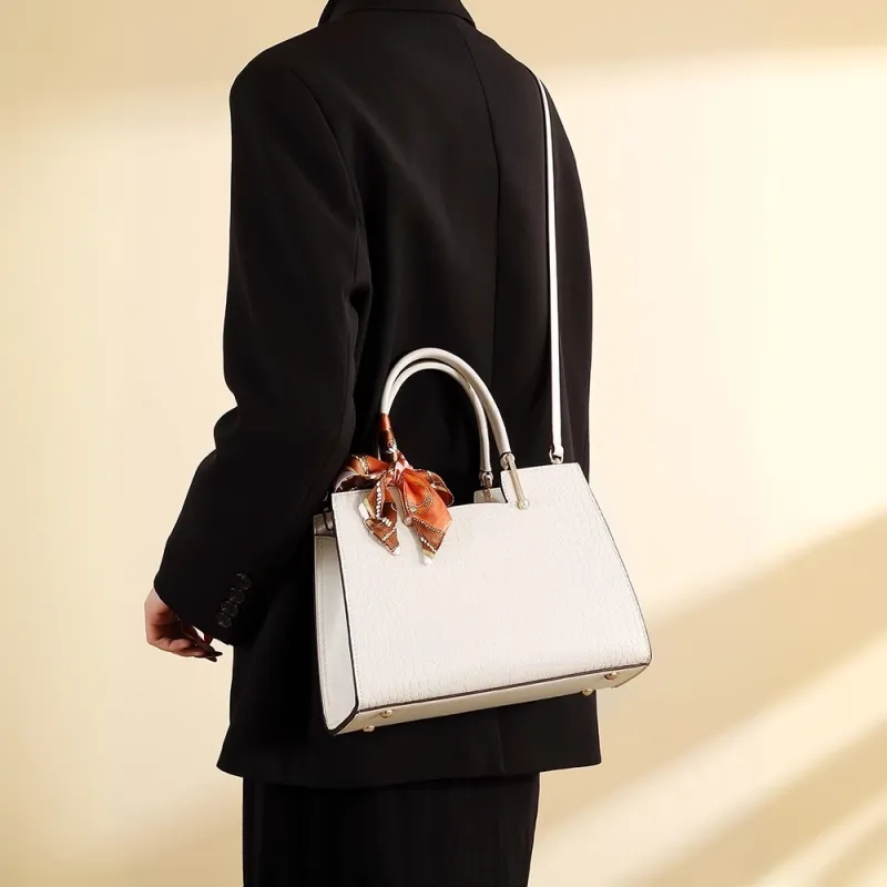 PAYOT Microfiber Synthetic Leather Handbag Regular Women's White-3