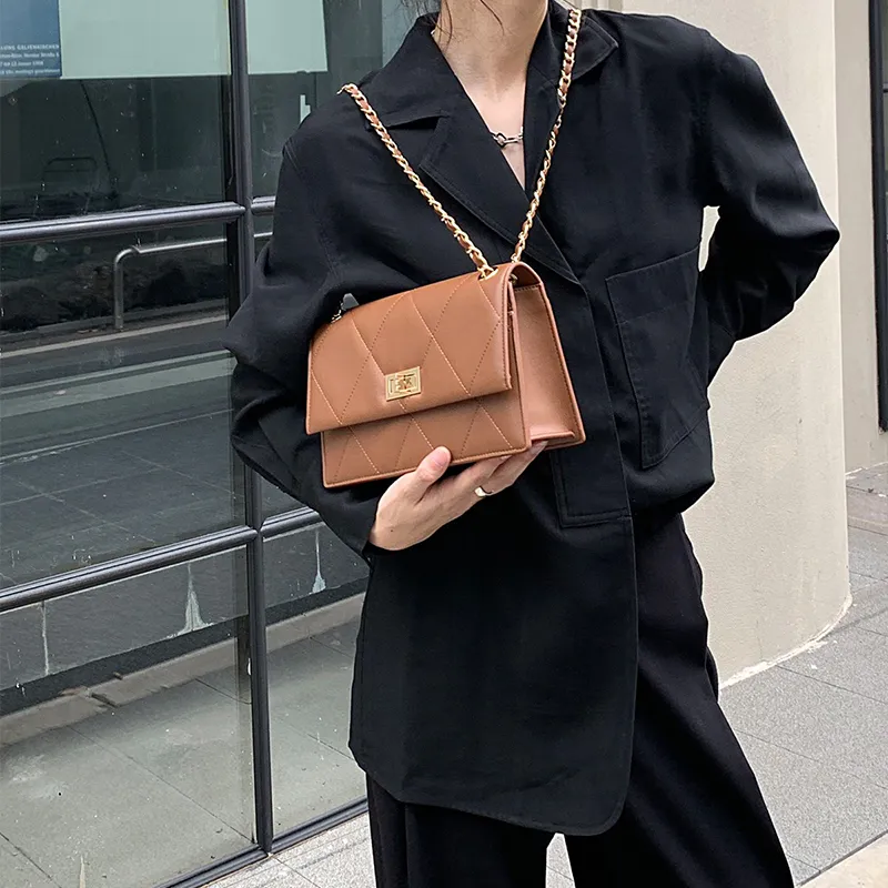 PAYOT Cow Leather Chanel Inspired Shoulder Bag For Women's Shoulder Bag Crossbody Bag Women's Caramel-4