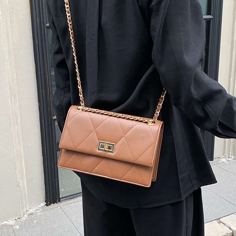 PAYOT Cow Leather Chanel Inspired Shoulder Bag For Women's Shoulder Bag Crossbody Bag Women's Caramel-6