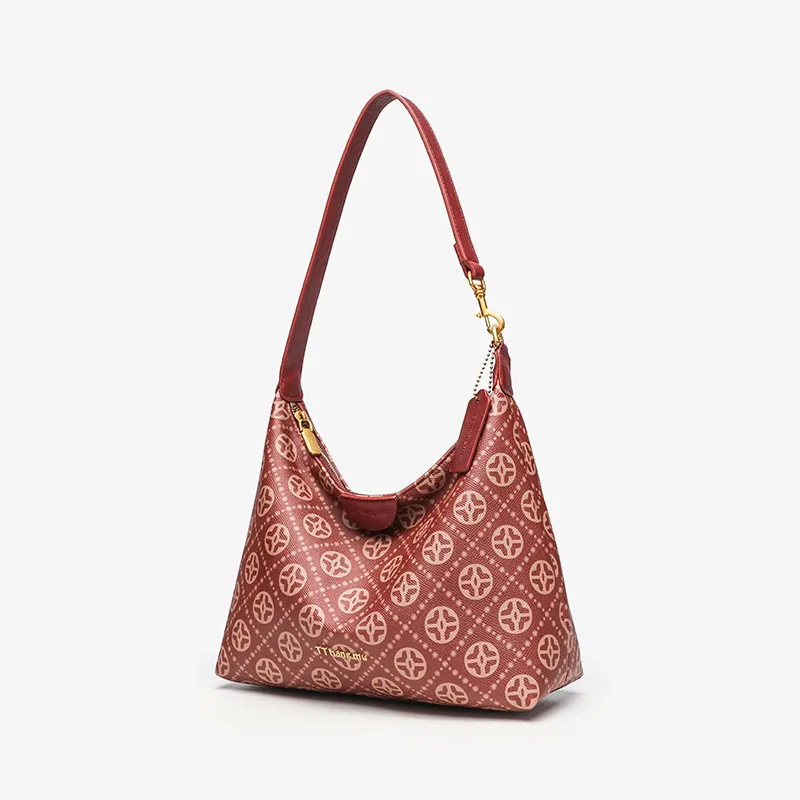 PAYOT Microfiber Synthetic Leather Wedding Bag Shoulder Handbag Regular Women's Burgundy-1