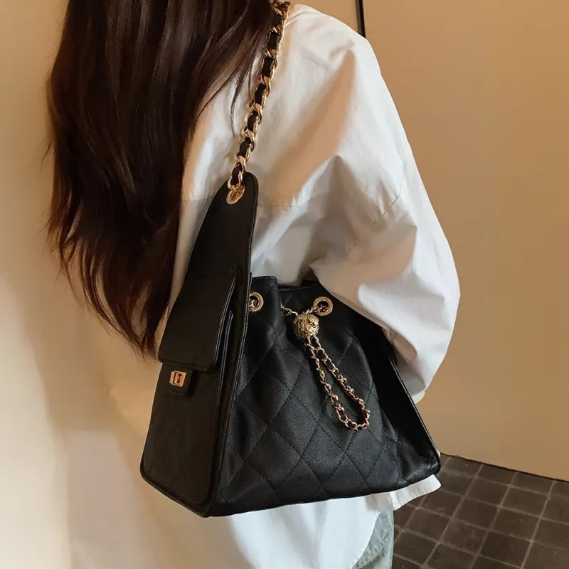 PAYOT Synthetic Leather 25bag Shoulder Bag Regular Women's Black-4