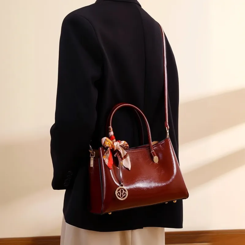 PAYOT Microfiber Synthetic Leather Shoulder Bag, Crossbody Bag, Handbag Women's Burgundy-3