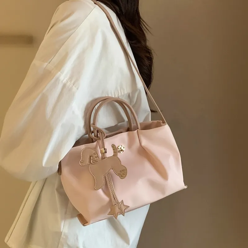PAYOT Nylon Fabric Shimmer Sunrise Shoulder Bag, Crossbody Bag, Handbag Women's Pink-1